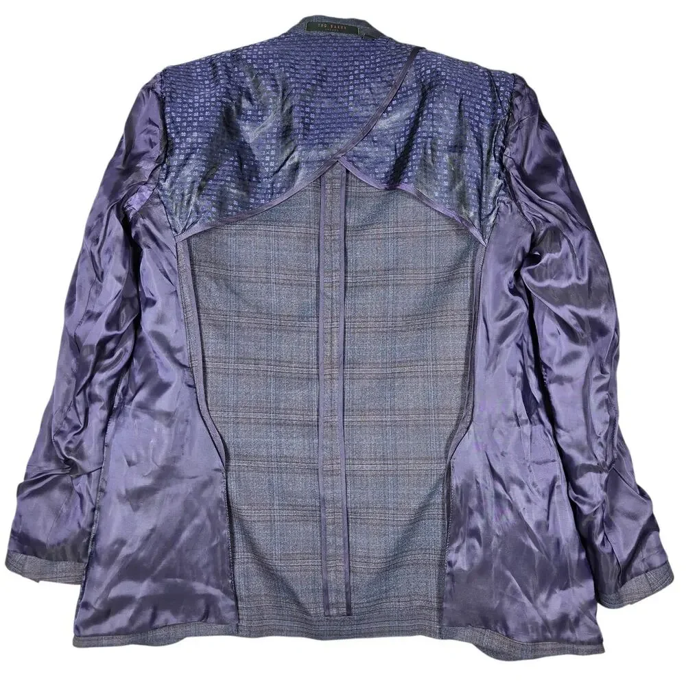 Ted Baker Blazer Mens 36R No Ordinary Joe JAKE Wool Plaid Sport Coat Blue Preppy